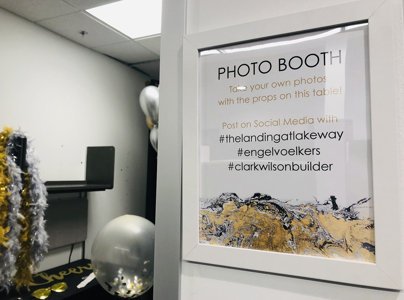 The Landing at Lakeway Realtor Launch Photobooth Decor Photo