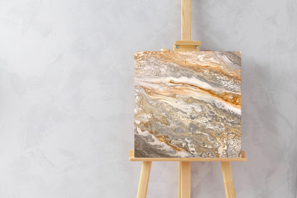 Gold Acrylic Painting on easel photo