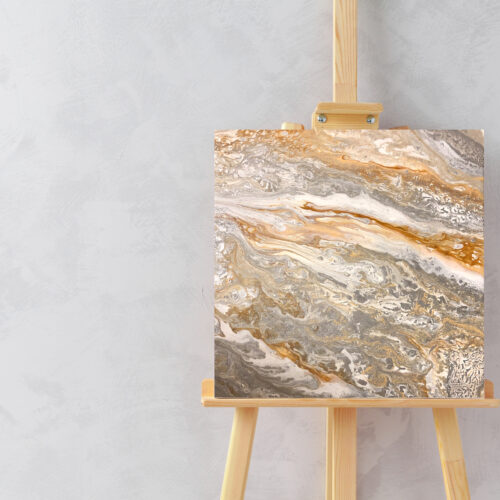 Gold Acrylic Painting on easel photo