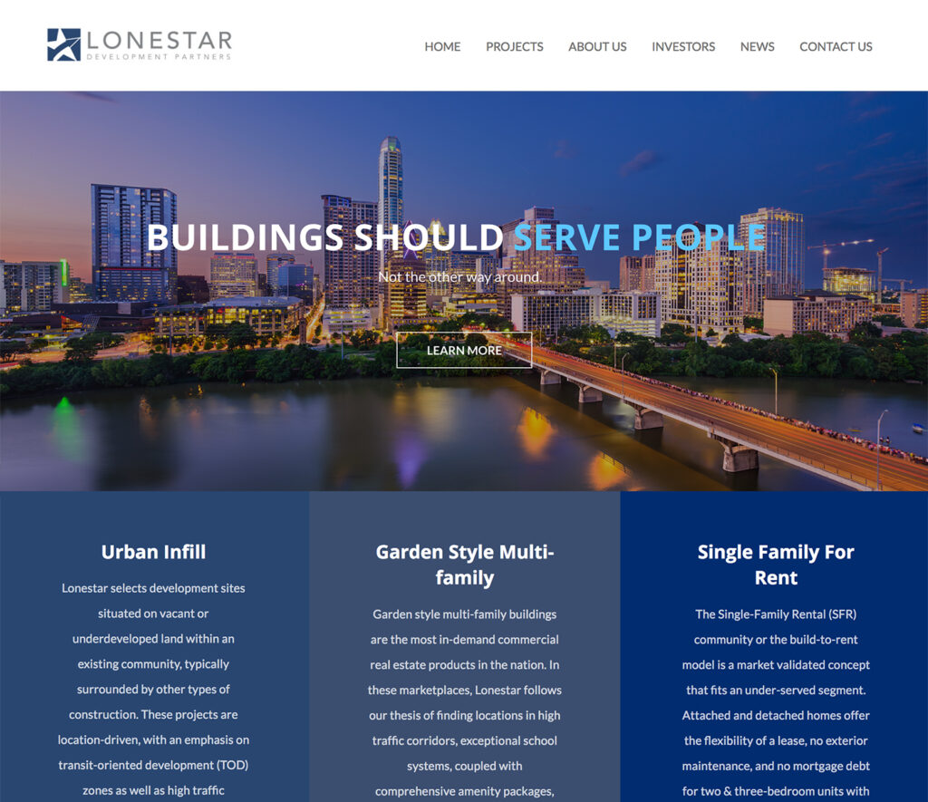 lonestar development partners website image