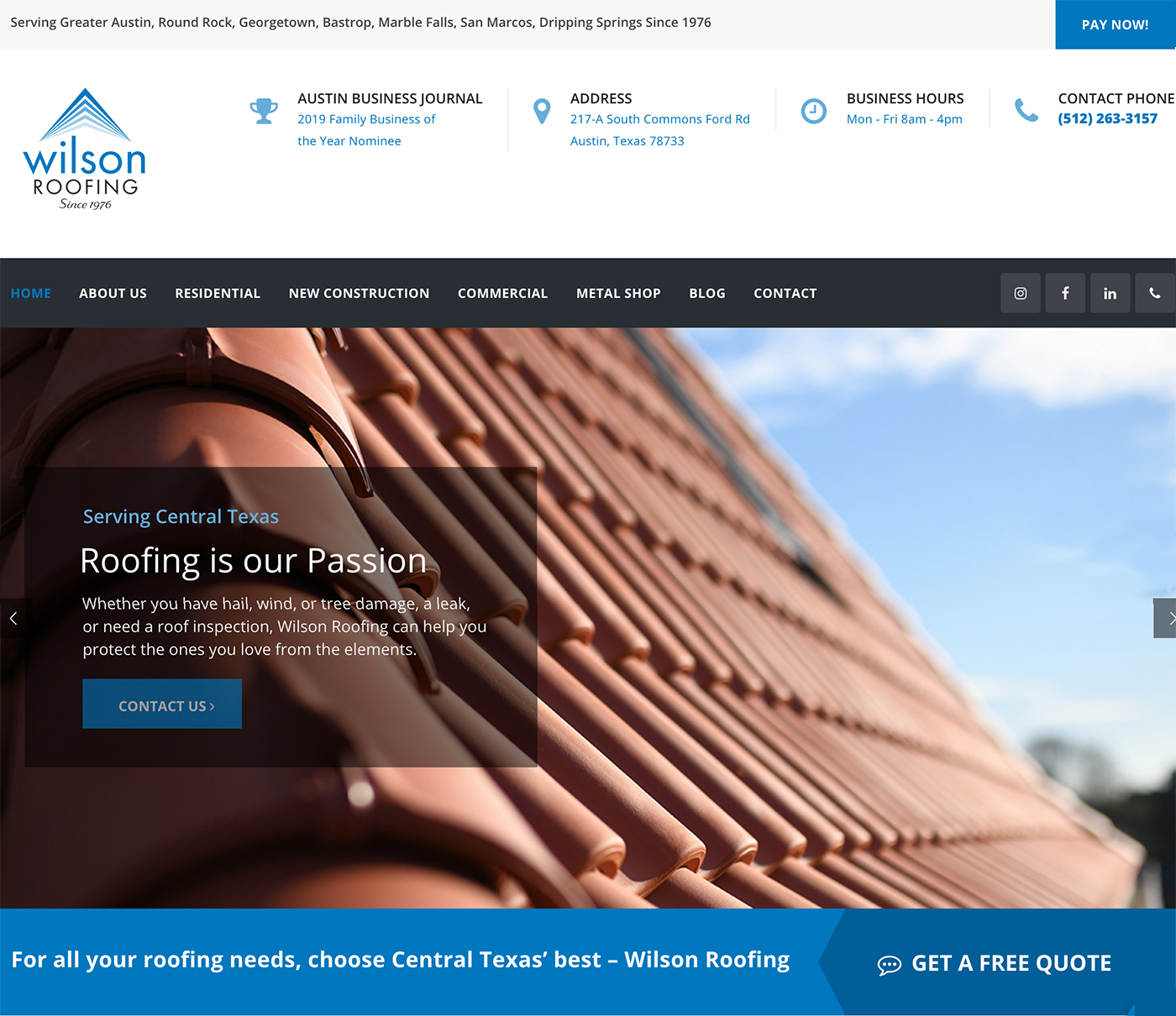 wilson roofing website image